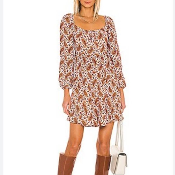 Naline Mini Dress FAITHFULL THE BRAND Revolve Paisley fall autumn dress - Picture 1 of 6